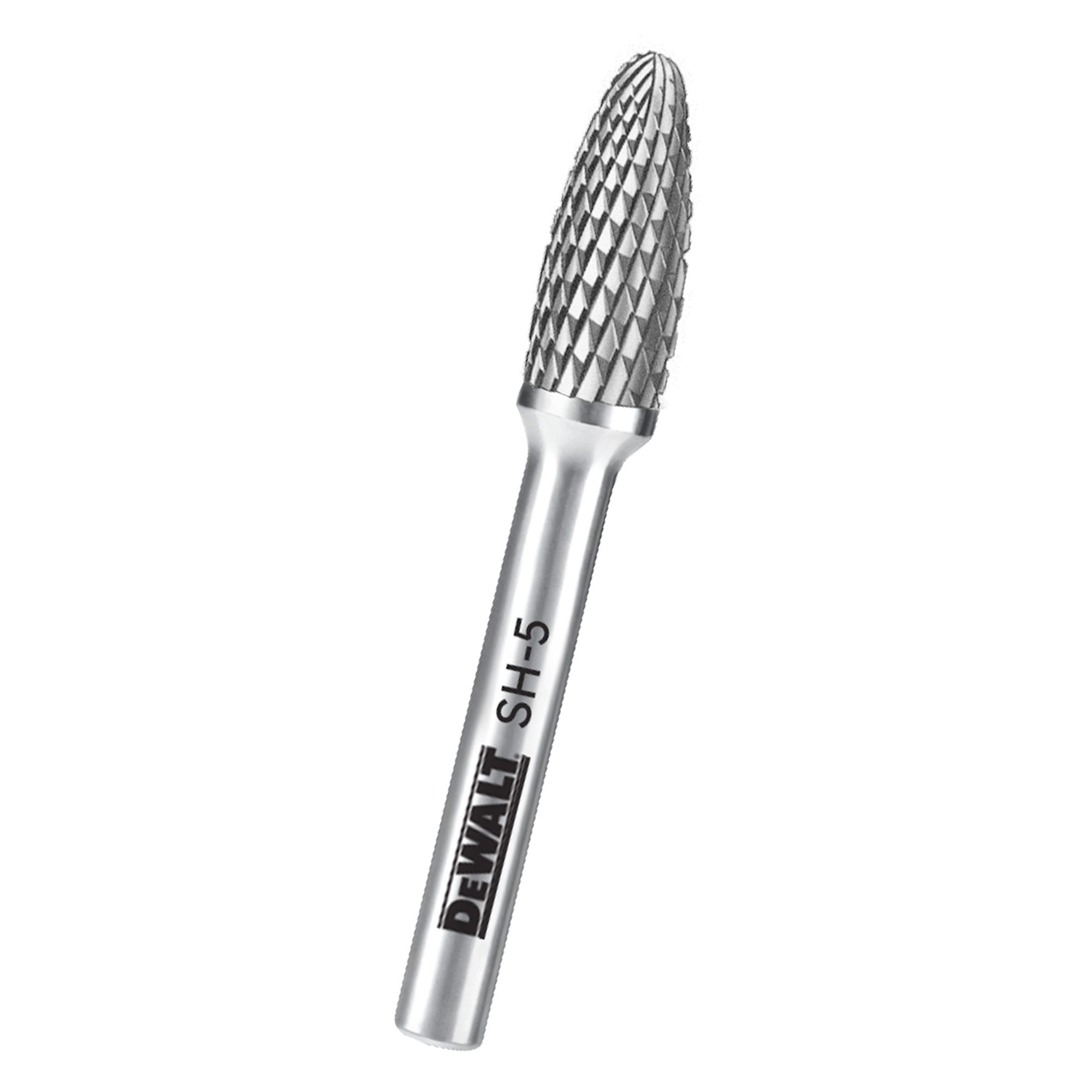 DeWalt Carbide Burr — Size SH-5, C10 Tungsten Carbide, Double-Cut Teeth, Model# DXCBTJSH5